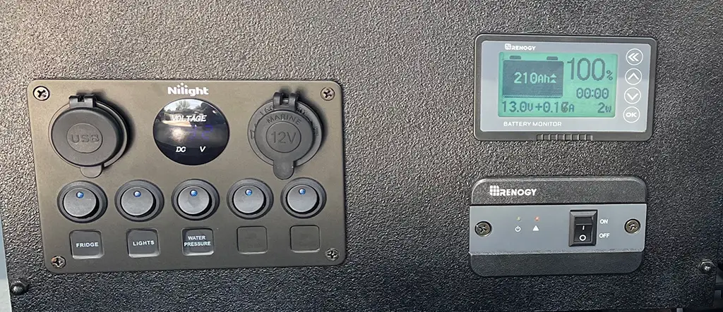 Overland Trailer Electrical System Control Panel