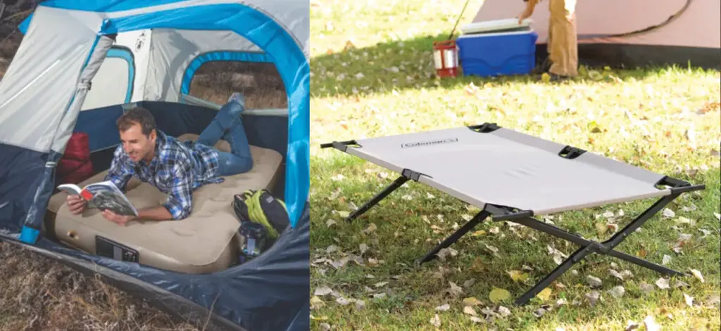 camping air mattress vs cot