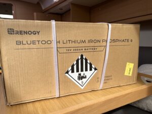 Renogy 200Ah Lithium Iron Phosphate battery in the box