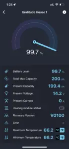 Battery data on DC Home app