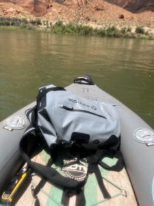 Kayaking with my Earth Pak dry bag