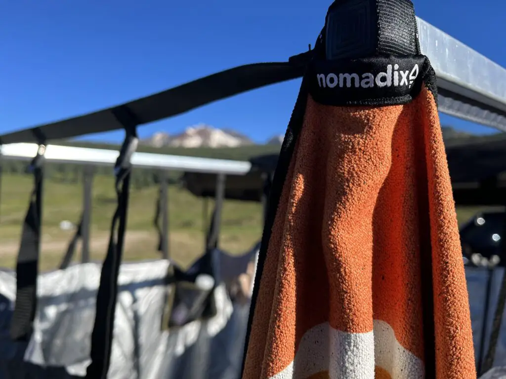 Nomadic Original Towel hanging on an OVS Side Shower Room