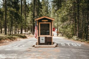 ranger station at front country campground entrance