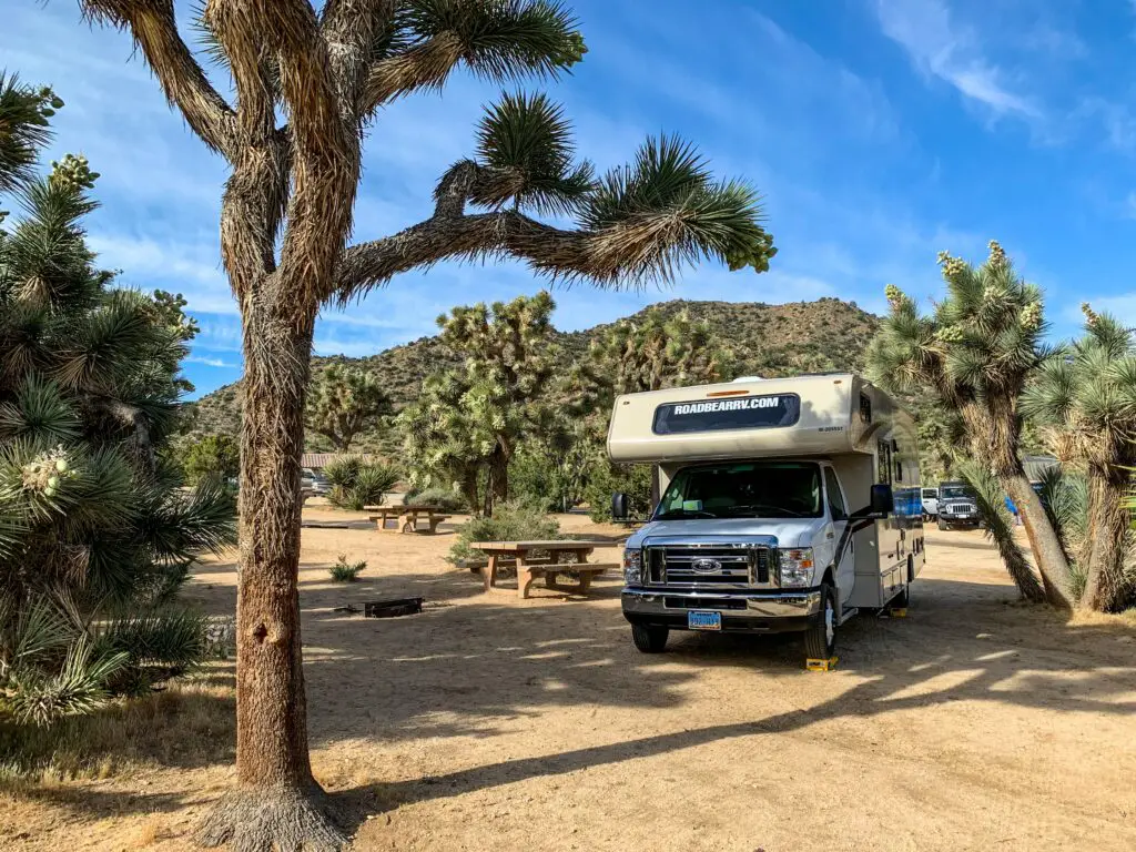 RV at a campgound in Joshua Tree