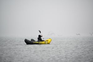 kayaking in an inflatable kayak